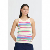 Camisas y Tops Top ICHI Florise Very Berry Multi Stripe