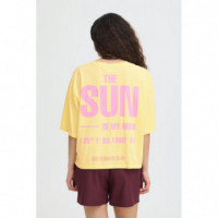 Camisetas Mujer Camiseta ICHI Nica Mellow Yellow
