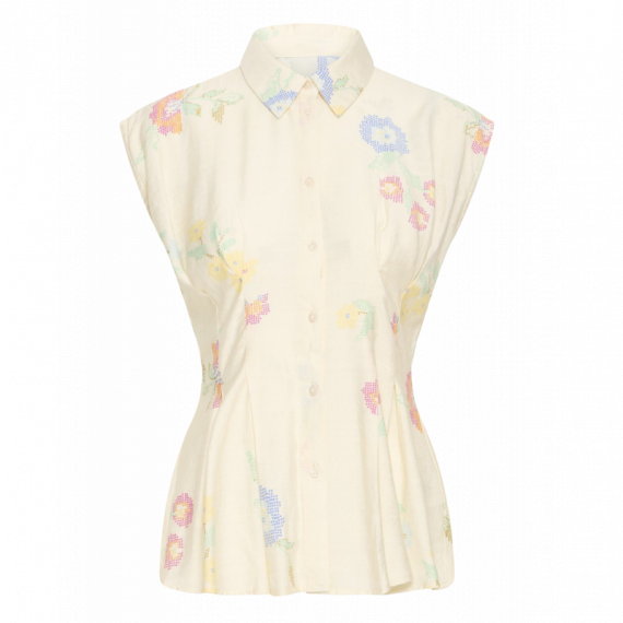 Blusas y Camisas Camisa ICHI Ginni Cross Stitch Flowers