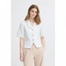 Chaquetas Mujer Blazer ICHI Kate Trend Manga Corta Cloud Dancer