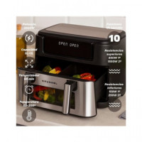GRUNKEL Dualflexfryer Freidora de Aire 10 Litros 2800W Cubetos Flexibles