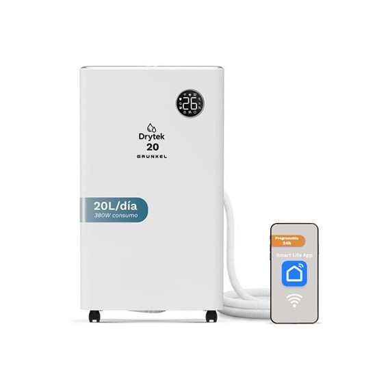 GRUNKEL DH-20DT DESHUMIDIFICADOR DE 20 LITROS CON DISPLAY Y WIFI