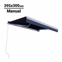 Toldo Retractil Manual Gris de Exterior DONNA GARDEN 395X300 Cm