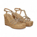 SANDALIA ALTA ENTRELAZADA STRASS BEIGE