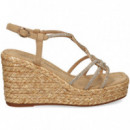 SANDALIA ALTA ENTRELAZADA STRASS BEIGE