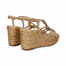 SANDALIA ALTA ENTRELAZADA STRASS BEIGE