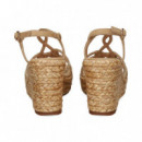 SANDALIA ALTA ENTRELAZADA STRASS BEIGE