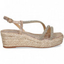 SANDALIA TIRA EMPEINE STRASS CAMEL