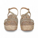 SANDALIA TIRA EMPEINE STRASS CAMEL