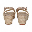 SANDALIA TIRA EMPEINE STRASS CAMEL