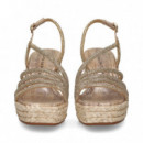 SANDALIA ALTA TIRA EMPEINE STRASS CAMEL