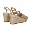 SANDALIA ALTA TIRA EMPEINE STRASS CAMEL