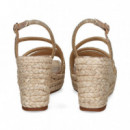 SANDALIA ALTA TIRA EMPEINE STRASS CAMEL