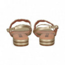 SANDALIA 2 TIRAS ONDAS ORO