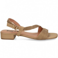 Sandalia Tira Empeine Camel  BIBI LOU