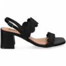 SANDALIA 2 TIRAS ONDAS NEGRO