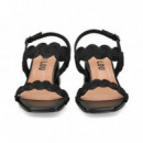 SANDALIA 2 TIRAS ONDAS NEGRO