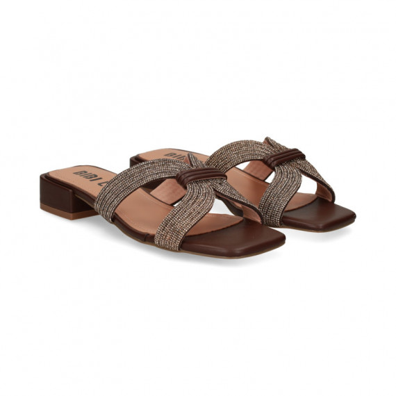 PALA+APLIQUE STRASS + MARRON