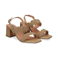 Sandalia 2 Tiras Ondas Camel  BIBI LOU