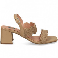 Sandalia 2 Tiras Ondas Camel  BIBI LOU