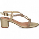 SANDALIA EMPEINE ANUDADO ORO