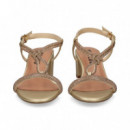 SANDALIA EMPEINE ANUDADO ORO