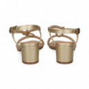 SANDALIA EMPEINE ANUDADO ORO