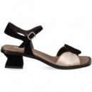 SANDALIA CIRCULOS BRONCE+ANTE NEGRO