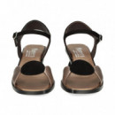 SANDALIA CIRCULOS BRONCE+ANTE NEGRO