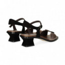 SANDALIA CIRCULOS BRONCE+ANTE NEGRO