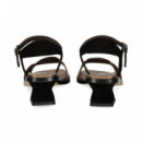 SANDALIA CIRCULOS BRONCE+ANTE NEGRO