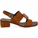 SANDALIA 2 TIRAS PIEDRA ANTE CUERO