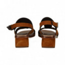 SANDALIA 2 TIRAS PIEDRA ANTE CUERO