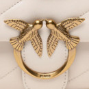 Bandolera Acolchada Mini PINKO Love Puff Blanca