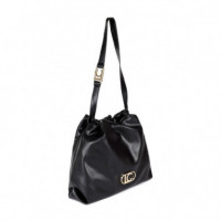 Bolso Shopper Efecto Piel con Logo Lc Ovalado  LOLA CASADEMUNT