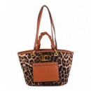 Bolso Shopper Leopardo y Efecto Piel  LOLA CASADEMUNT
