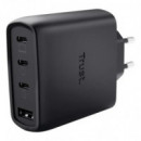 Cargador TRUST Maxo 3XUSB-C 1XUSB-A 65W + Cable Usb-c 2M Black