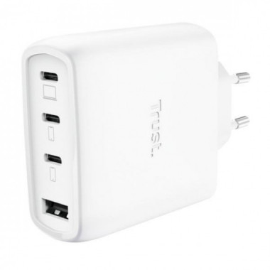 Cargador TRUST Maxo 3XUSB-C 1XUSB-A 65W + Cable Usb-c 2M White