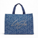 Bolso Tote Grande de Denim con Estampado Animal  LIU JO