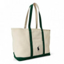 Bolso Tote de Loneta con Big Pony  RALPH LAUREN BAGS