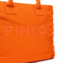 Bolso Shopper Logotipo y Detalles Deshilachados  PINKO