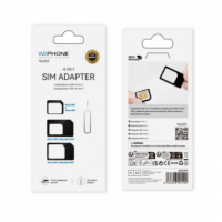 Adaptador Wephone SIM 4 en 1 Kit Nano Micro y SIM Estándar con Clip Expulsor