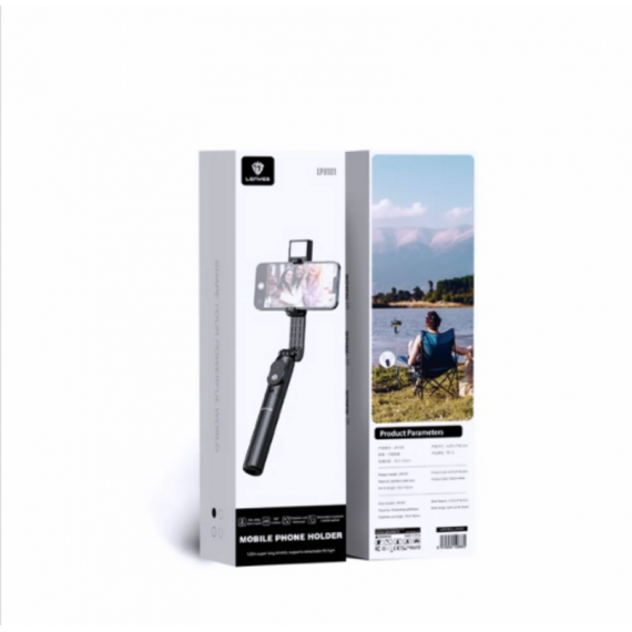 Palo Selfie + Trípode con Luz para Móvil Lenyes 360° Rotación 1.02m LPH101