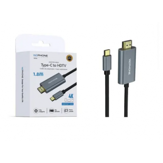Cable de Adaptador Wephone Type-C a HDTV 4K 1.8M WG01