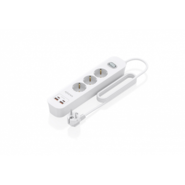 Regleta de Enchufes Multifunci&oacute;n con 3 Tomas + Cargador PD3.0 20W 2xUSB-C 2xUSB-A 1.4M Blanco ASPS-2A2C10-W