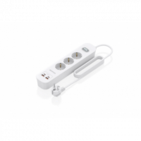 Regleta de Enchufes Multifunción con 3 Tomas + Cargador PD3.0 20W 2XUSB-C 2XUSB-A 1.4M Blanco ASPS-2A2C10-W  AISENS