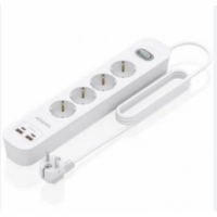 Regleta de Enchufes Multifunción con 4 Tomas, 2 Usb-a, 2 Usb-c y Protección, Interruptor Blanco AISENS ASPS-2A2C12-W