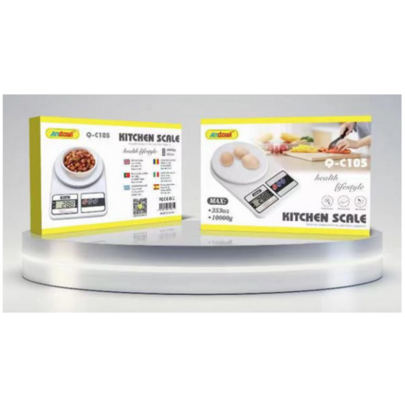 Pesa Digital Andowl para Cocina Máx. 353oz 10000g Q-C105