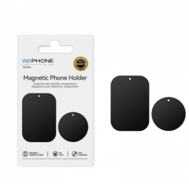 Soporte de M&oacute;vil Magn&eacute;tico Wephone Placa Met&aacute;lica WC04 Negro
