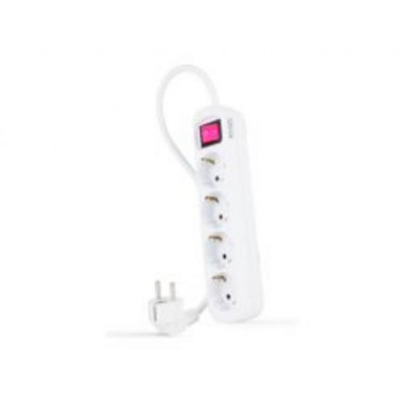 Regleta Nanocable 4xSchuko Interruptor Cable 1.4m Blanca (10.37.0004)